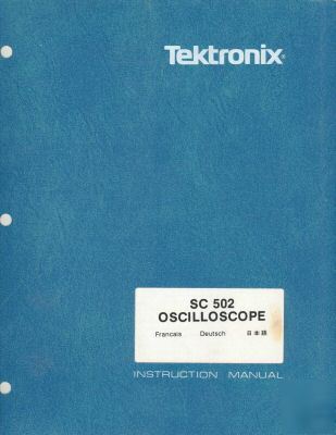 Tek tektronix SC502 sc 502 op & sv paper reprint manual