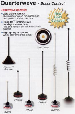 Antenex quarterwave antennas 162-174 mhz chrome #QW162