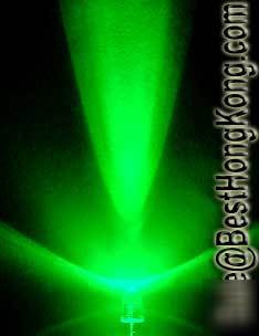 Green led set of 1000 super bright 5MM 35000MCD+ f/r