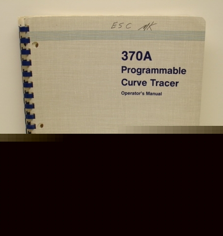 Tektronix sony 370A curve tracer operator's manual