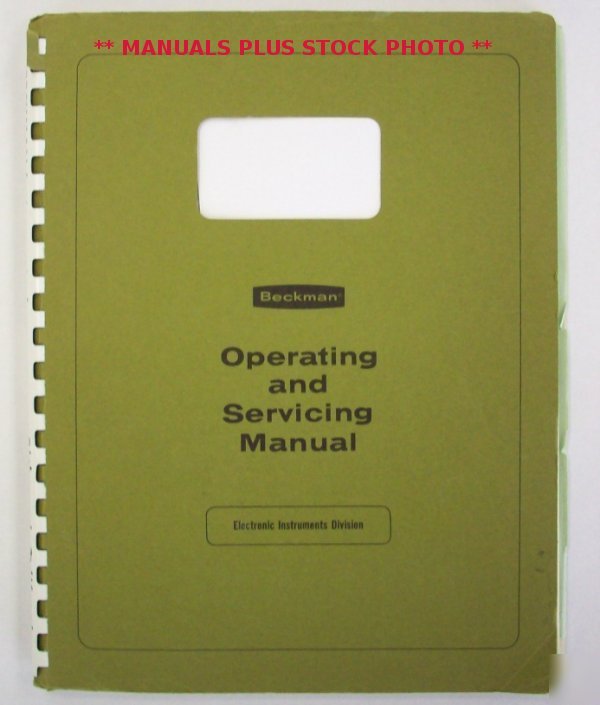 Beckman 300/3000/hd service manual - $5 shipping 