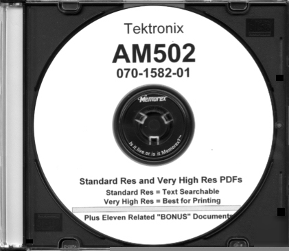 Tek AM502 am 502 manual in 2 res w/ textsearch +extras