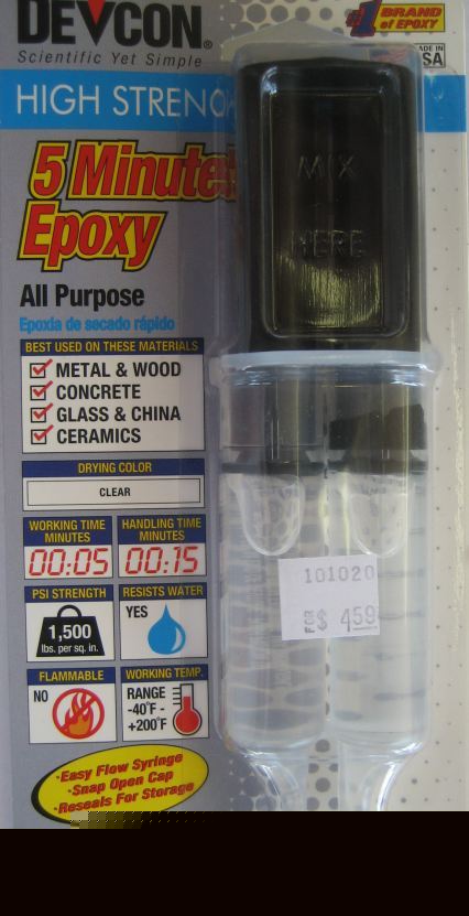 Devcon 5 minute epoxy with applicator syringe-dev 20845