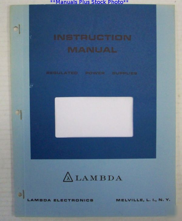 Lambda la-100-03B/l op/service manual - $5 shipping 