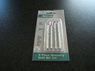 Masonry drill bit set by atlas,4 pc, 5MM,5.5MM,6MM& 7MM